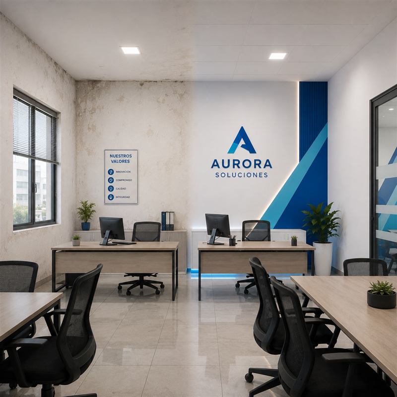 Oficina renovada por Alanya Pinturas